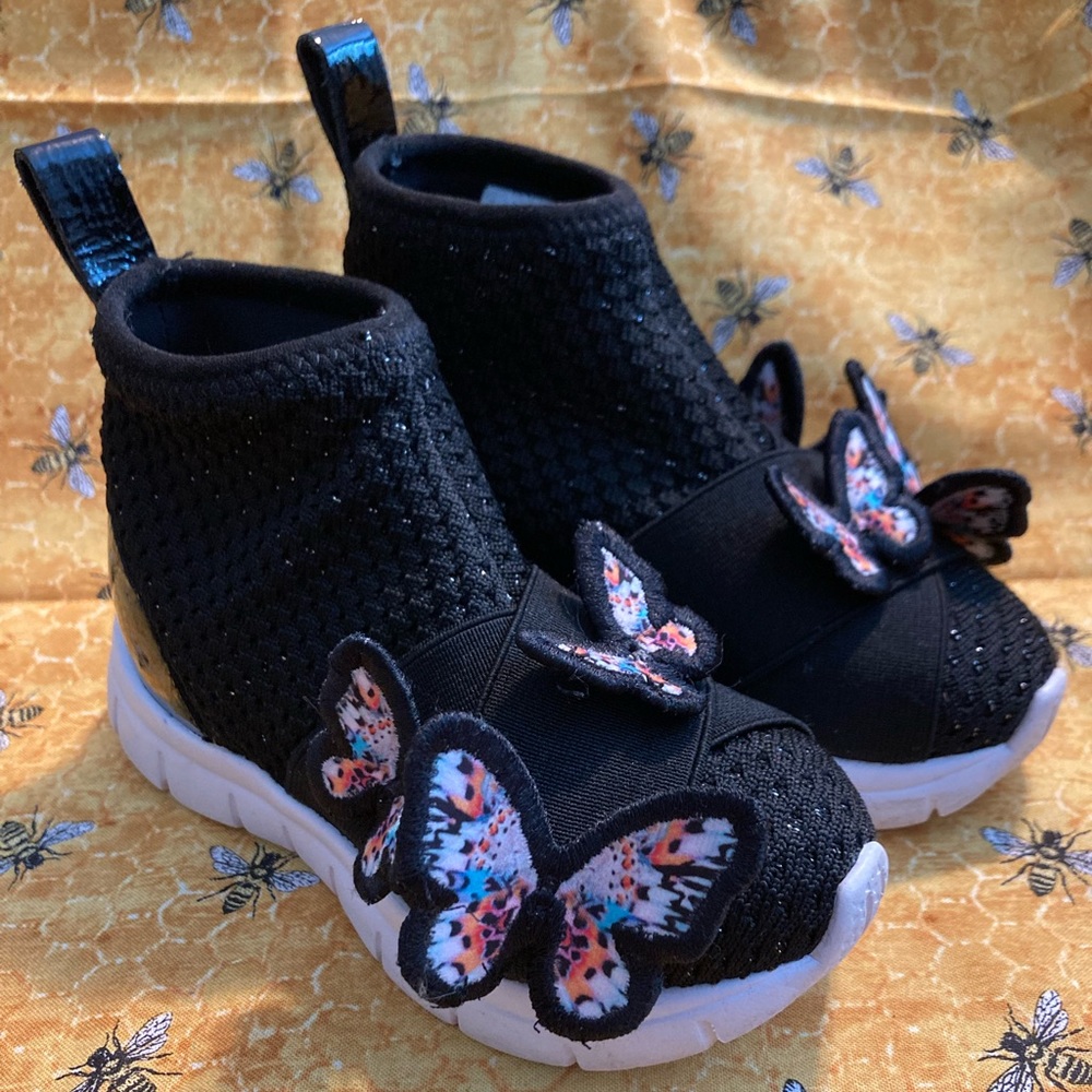 Sophia Webster Mini Black Butterfly Sneakers EU Size 24 or US 8 Toddler